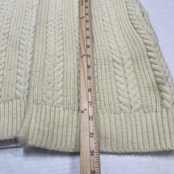 Vintage‎ JJ Browne Cardigan Sweater Womens S Cream Cable Knit Open Front Grandma - Picture 6 of 8
